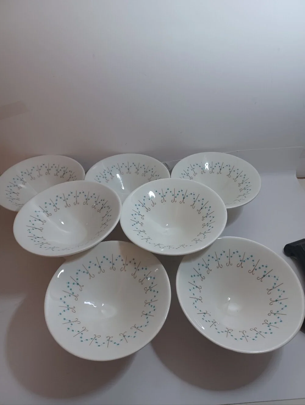 Impromptu Fine China 1950s Desert Bowls Atomic Pins And Beads Design Ben Seibel